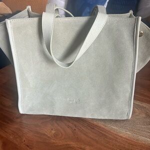 Margot Light Gray Suede Tote Bag